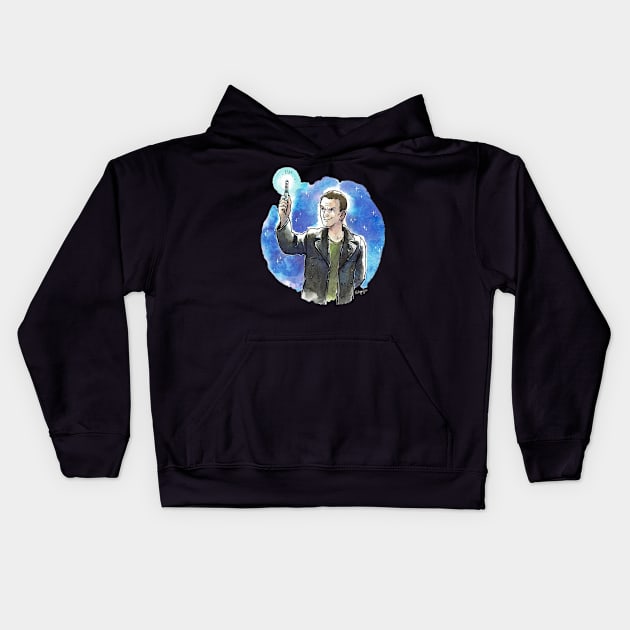 9th Doctor Kids Hoodie by Schpog